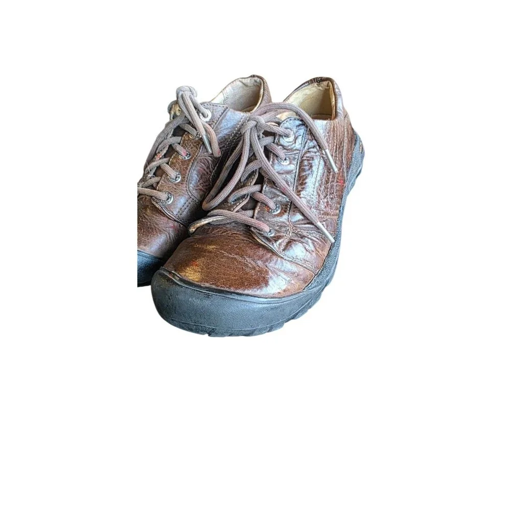 KEEN Alki Brown Leather Shoes Men's US 8.5 EU 41 Lace Up